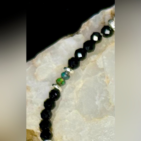 Spinel Rainbow Gemstone Bracelet with Sterling Silver Beads and clasp - Picture 7 of 7